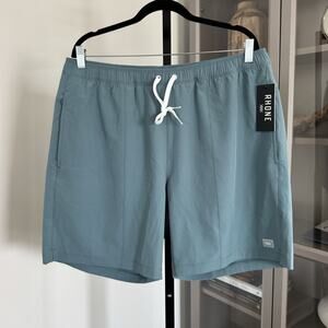 Rhone 7.5" R&R Tidal Green Lined Swim Trunks XL NEW Drawstring Logo Short